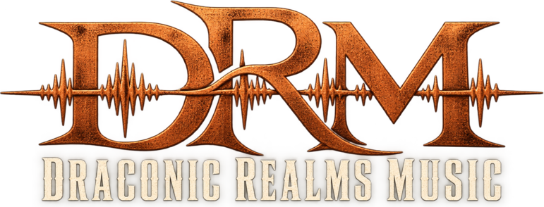 Draconic Realms Music copper DRM soundwave logo
